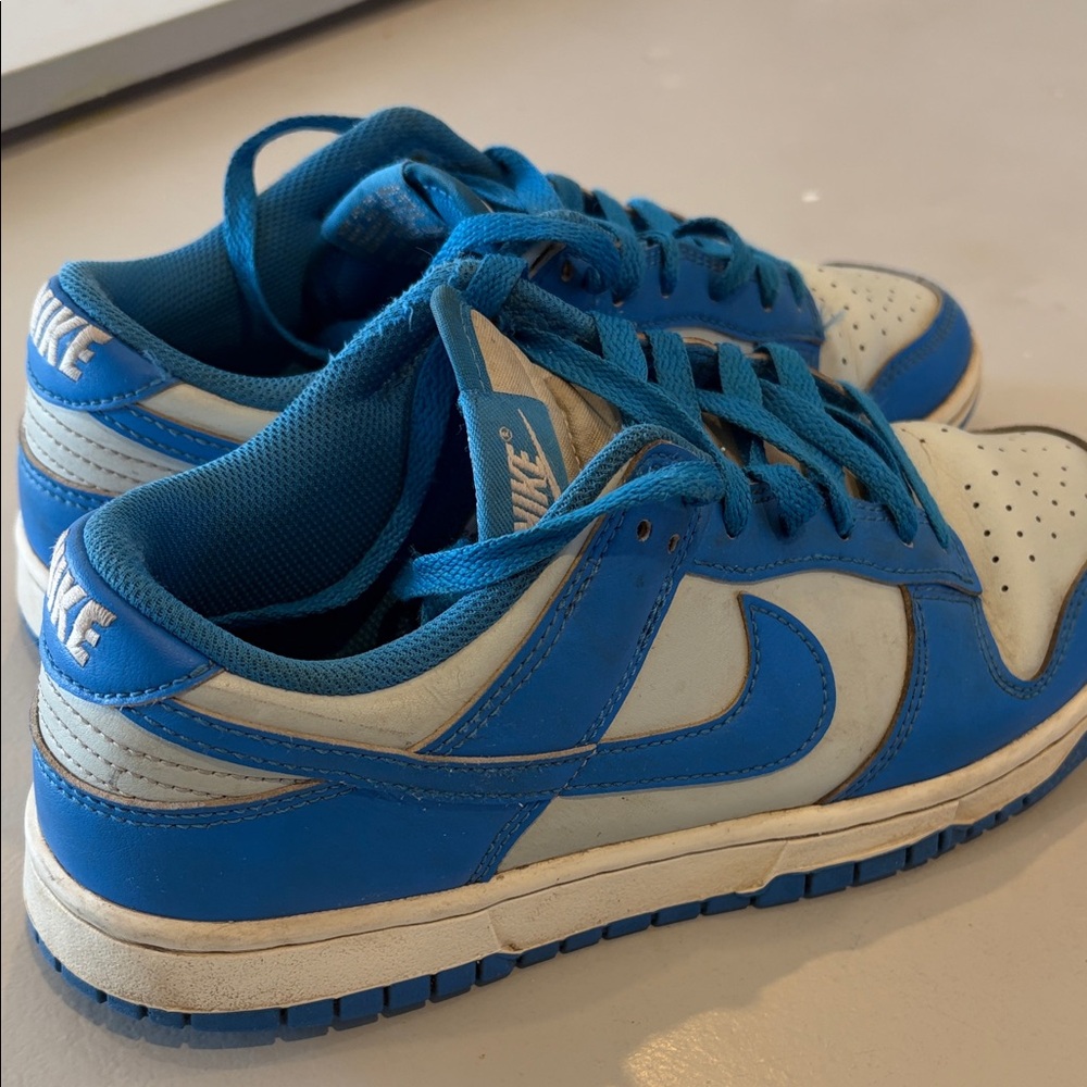 Nike 7.5 boy/men dunk low pro in Blue and White.